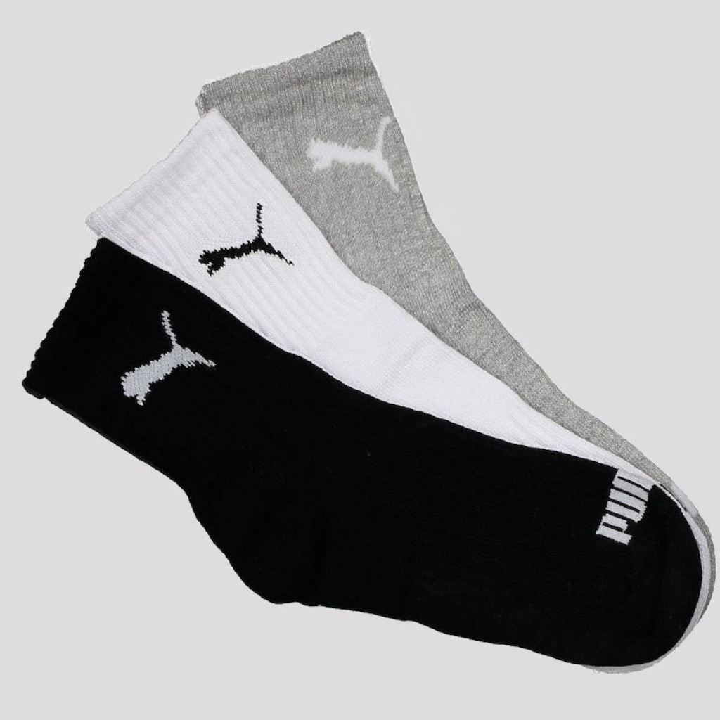 Kit Meia Cano Médio Puma - 3 Pares - Feminina