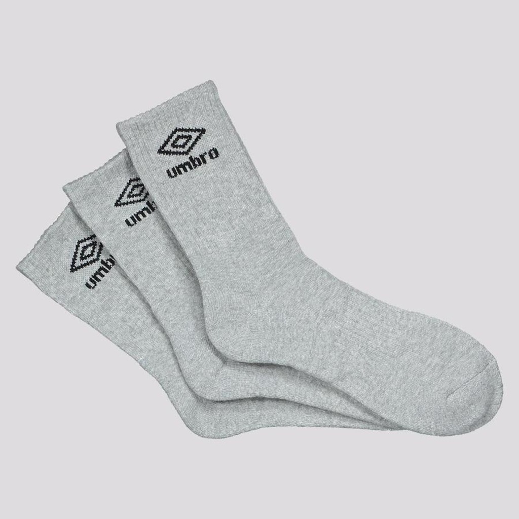 Kit Meia Cano Alto Umbro Tripack - 3 Pares - Adulto