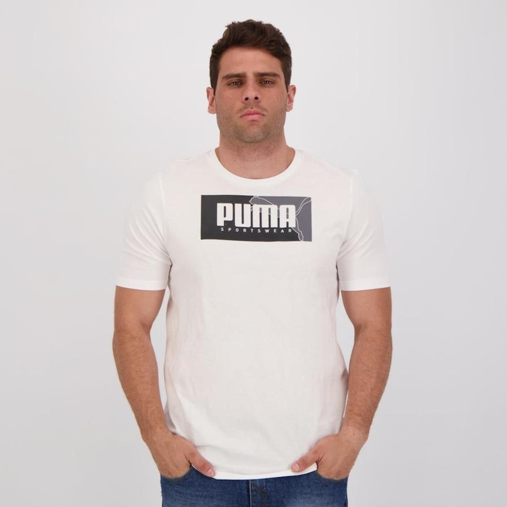 Camiseta Puma Manga Curta Box Graphic Tee - Masculina - Foto 1