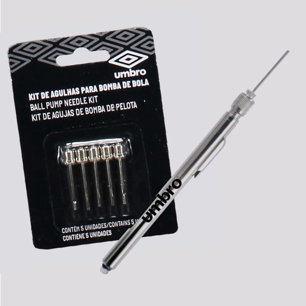 Kit Umbro Calibrador Caneta + Agulhas para Bomba de Ar