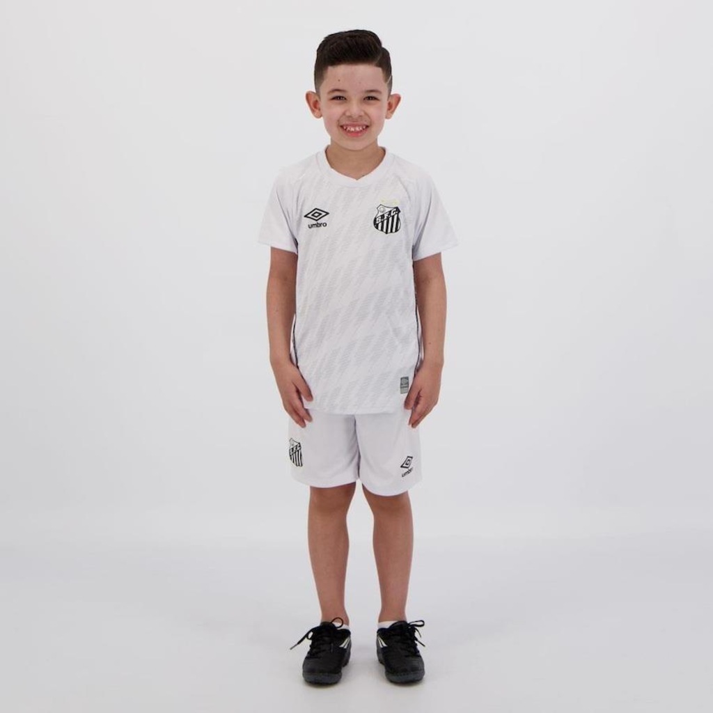 Kit de Uniforme do Santos Umbro I 2021 - Infantil