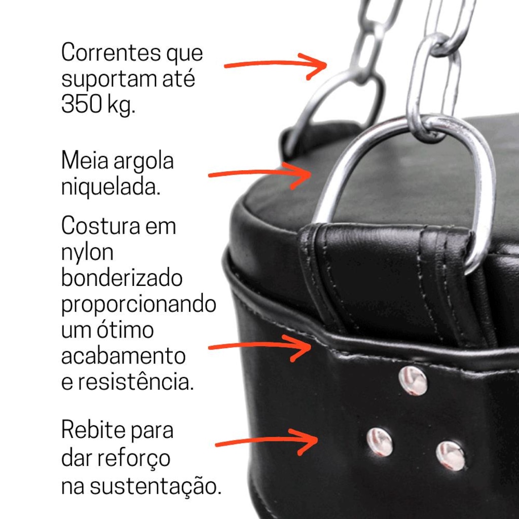Imagem 2 do produto Saco Boxe Gorilla 180cm Engate no Fundo para Fixar Base de Apoio no Chão - Punching Bag