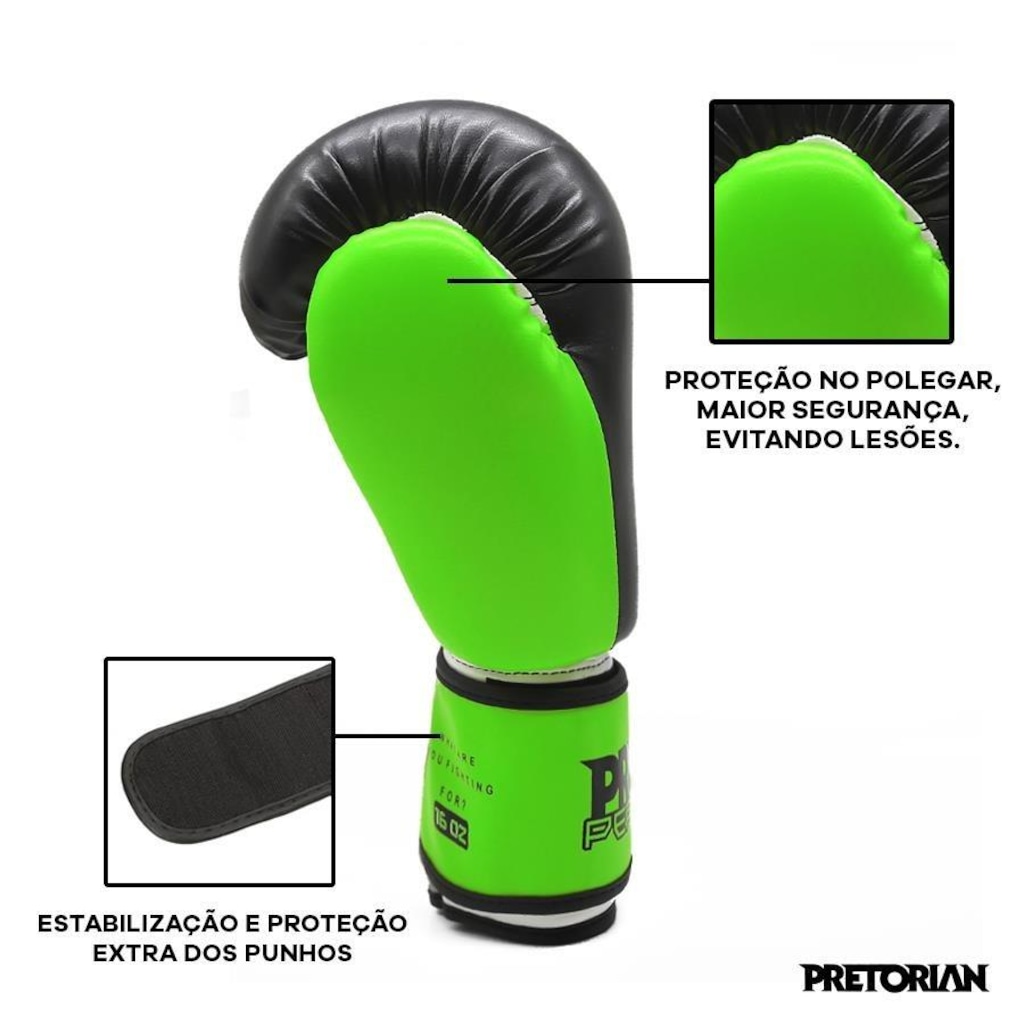 Imagem 2 do produto Kit de Boxe Muay Thai Pretorian: Luvas + Pretetor Bucal + Bandagem Performance - Adulto