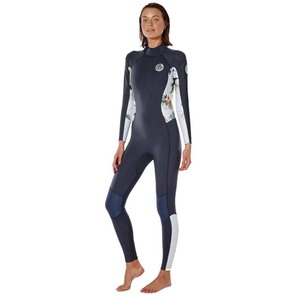 Long John Rip Curl Dawn Patrol 3/2 Zip Charcoal - Feminino