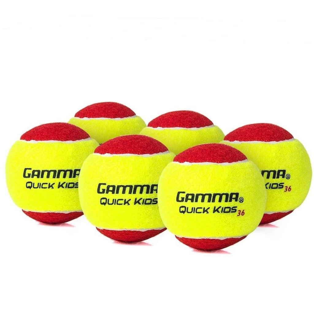 Kit Bola de Tênis Gamma Quick Stage 3 com 06 Unidades - Infantil