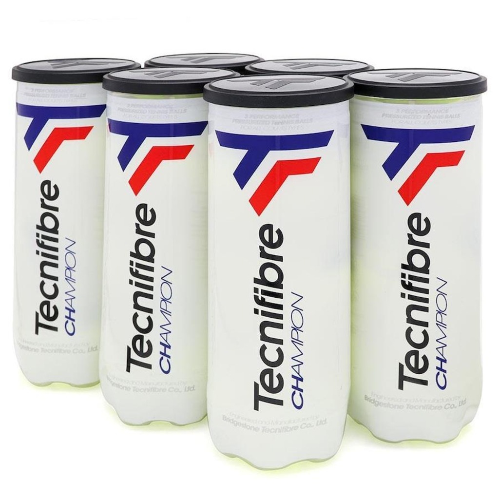 Kit Bolas de Tênis Tecnifibre Champion One com 6 Tubos - Foto 1
