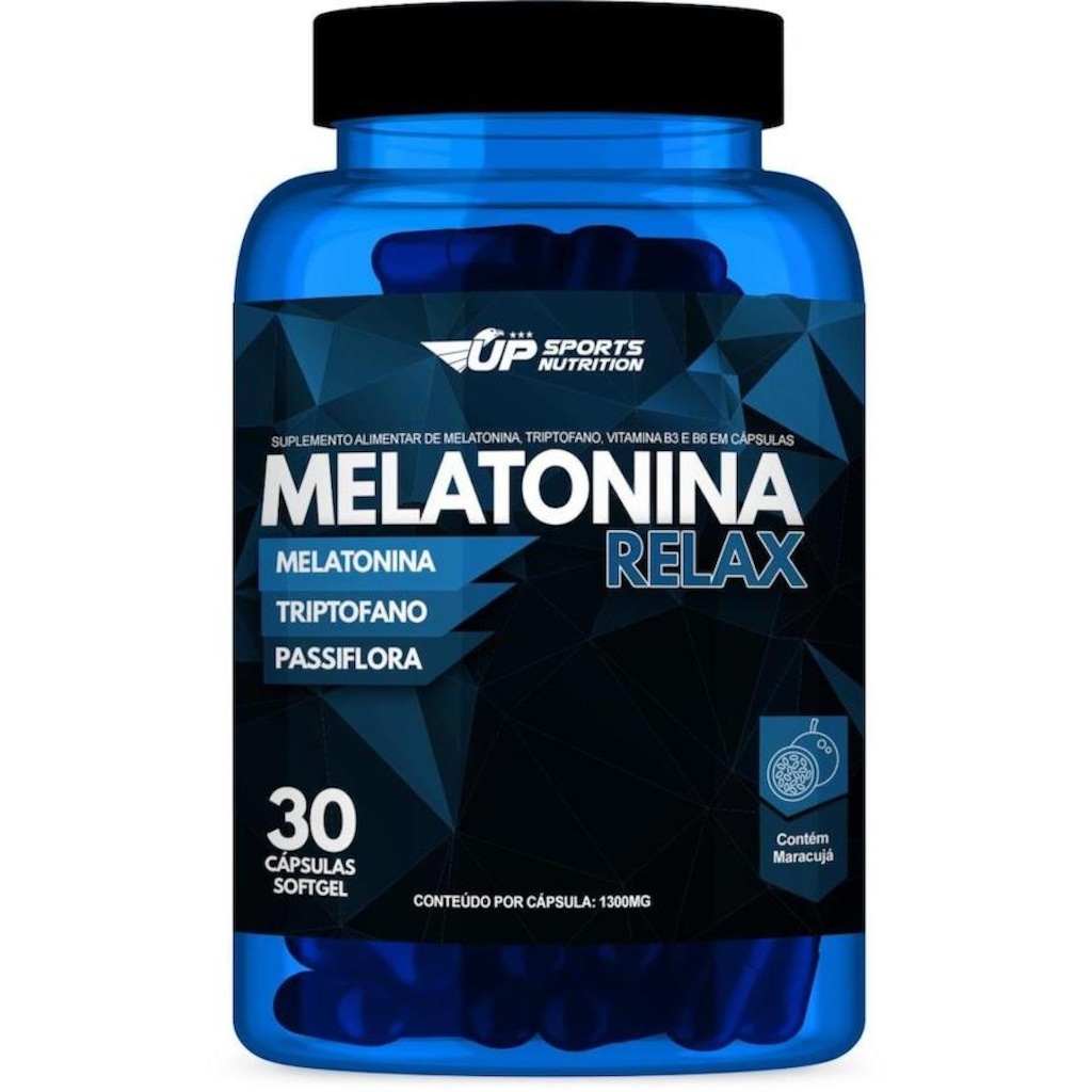 Suplemento Sports Nutrition Melatonina Relax + Triptofano + Passiflora - 30 Cápsulas - Foto 1