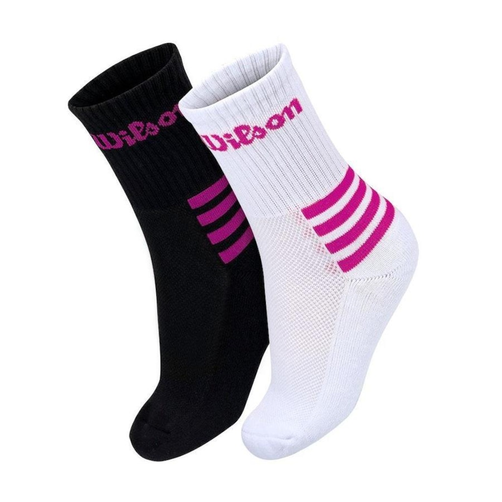 Imagem 1 do produto Kit de Meias Wilson B1412403PTBR com 02 Pares - 34 ao 38 - Adulto