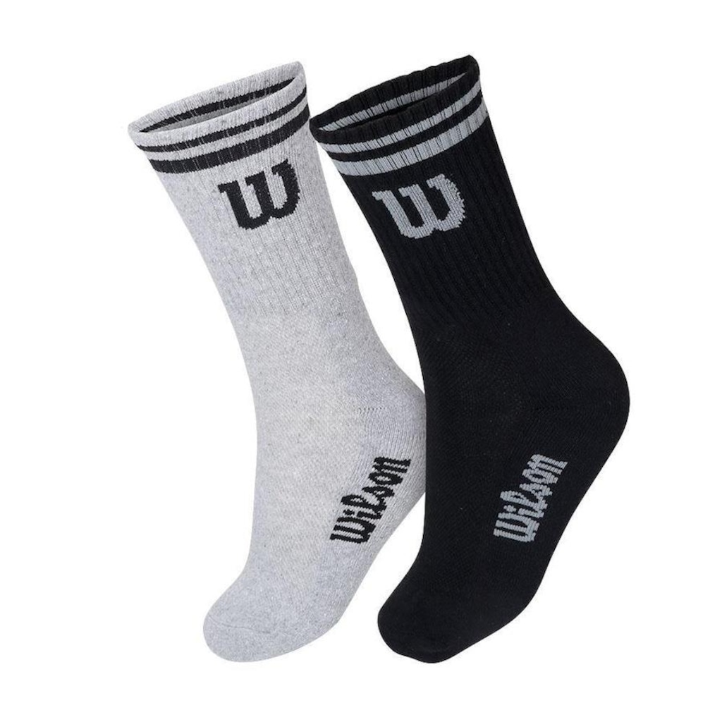 Imagem 1 do produto Kit de Meias Wilson B2412405PTCZ com 02 Pares - 39 ao 44 - Adulto