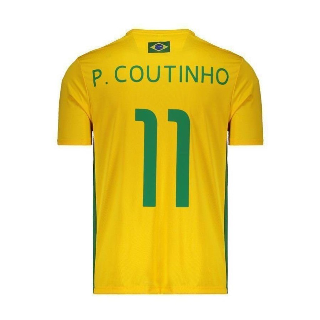 Camisa Brasil Futfanatics 11 P. Coutinho - Masculina - Foto 1