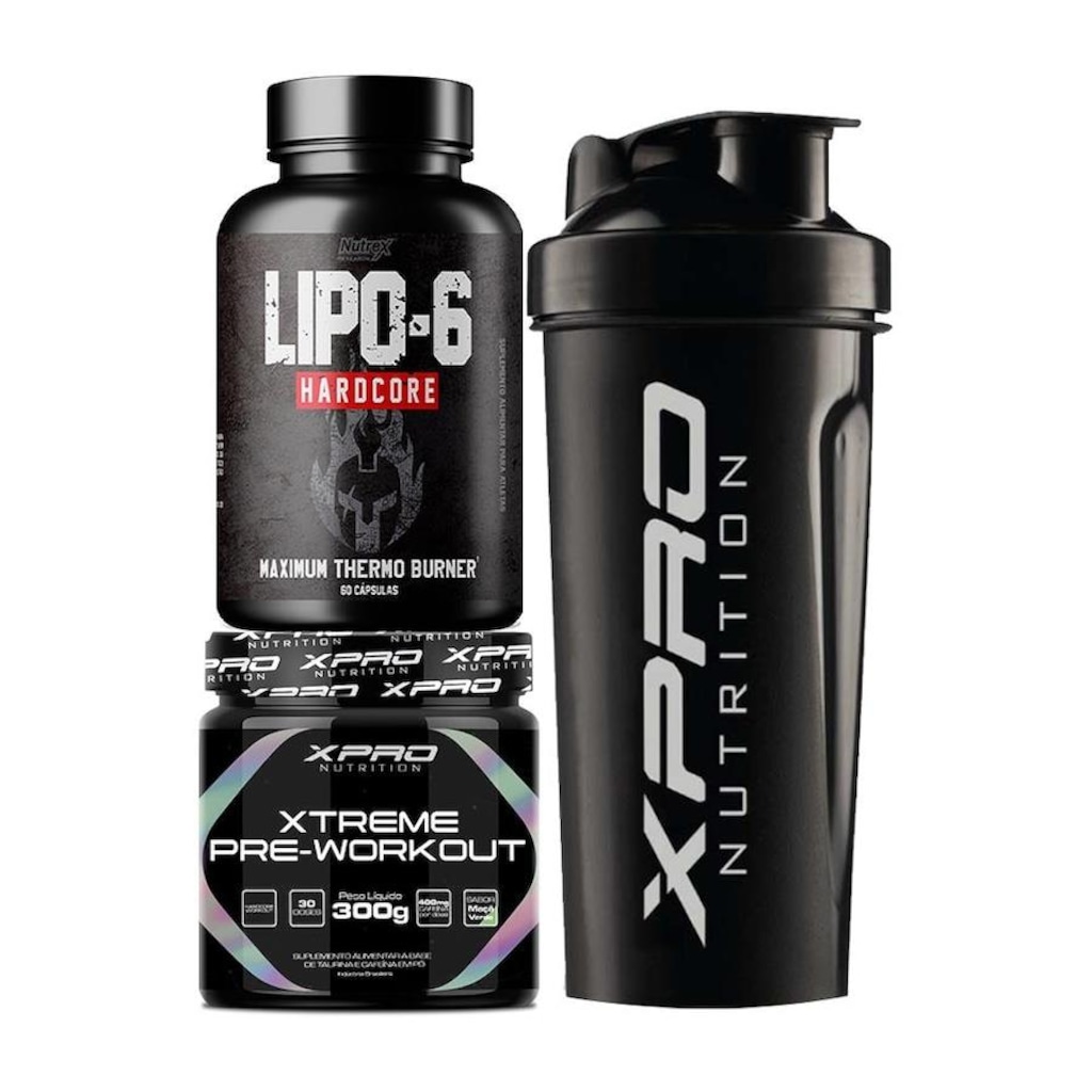 ダイエット Kit Lipo 6 Black Nutrex - 60 Caps + Pré-Treino Xtreme XPRO