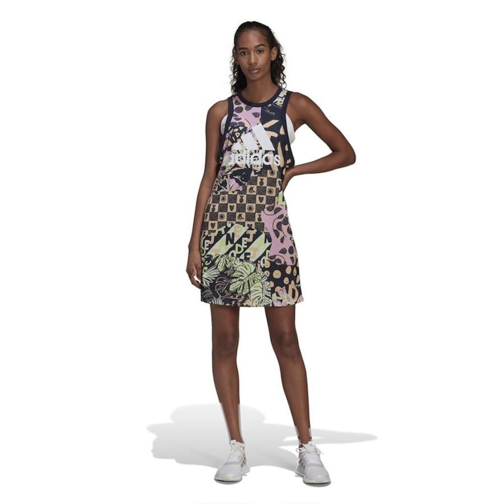 Vestido Camiseta Regata adidas Farm Print - Feminino - Foto 1