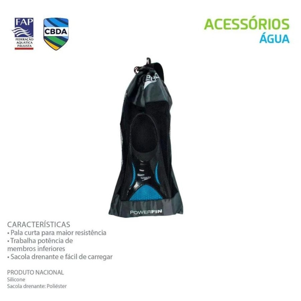 Imagem 2 do produto Nadadeira Pé De Pato Speedo Power Fin Todos Tamanhos + Bag