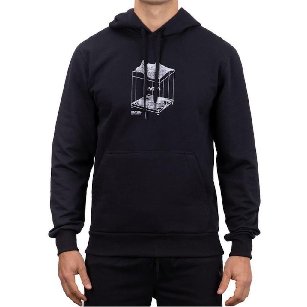 Blusão de Moletom com Capuz RVCA Canguru Topographic Oversize - Masculino