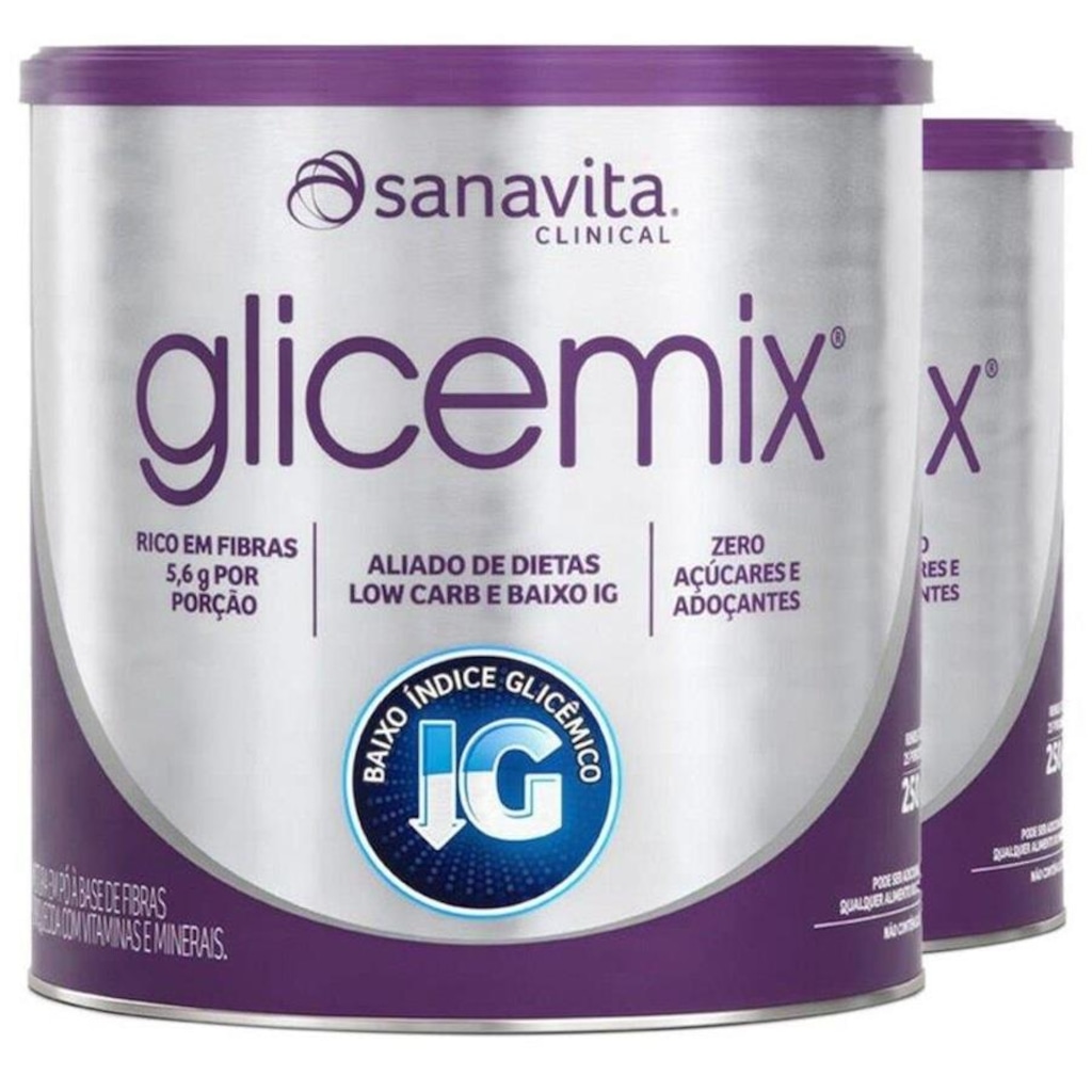 Kit Controlador Glicêmico Sanavita Glicemix IG 250g - 2 Unidades - Foto 1