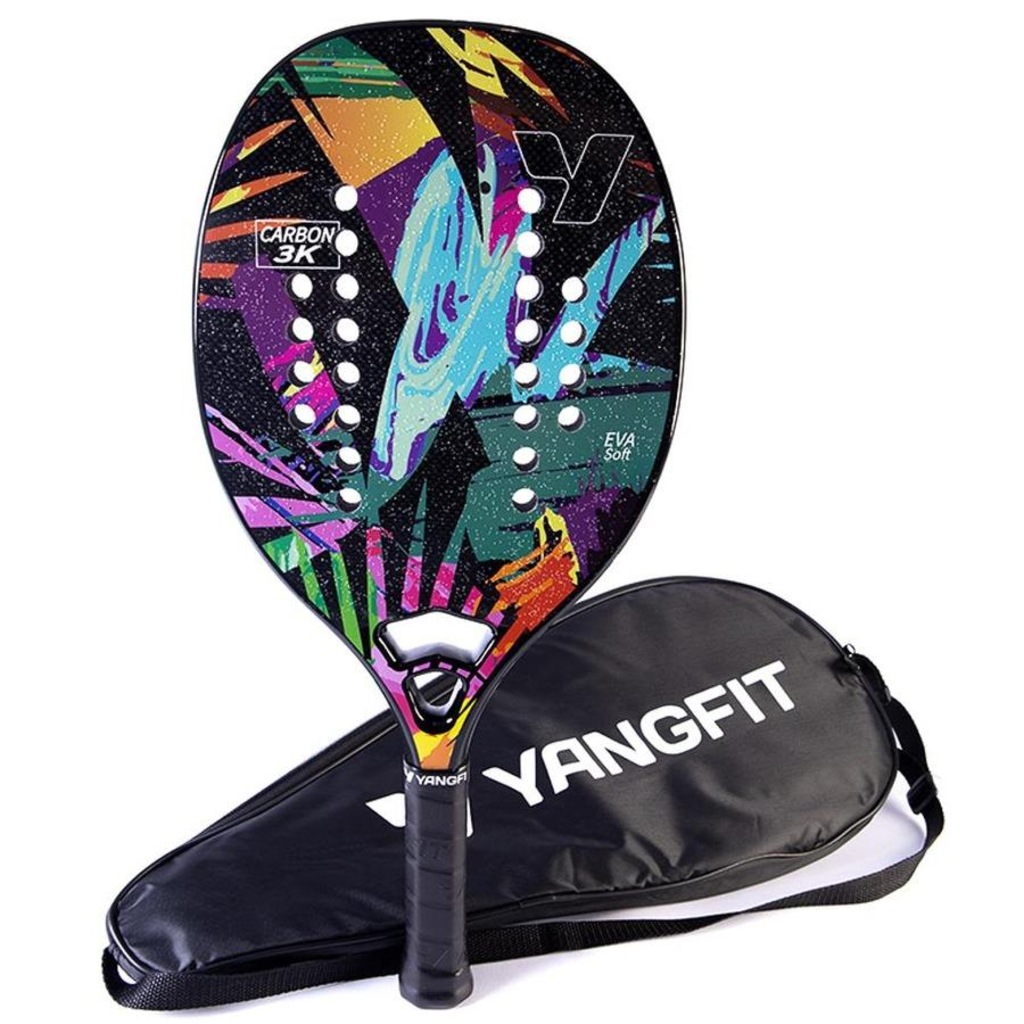 Raquete de Beach Tennis Yangfit Fibra de Carbono 3K - Foto 1