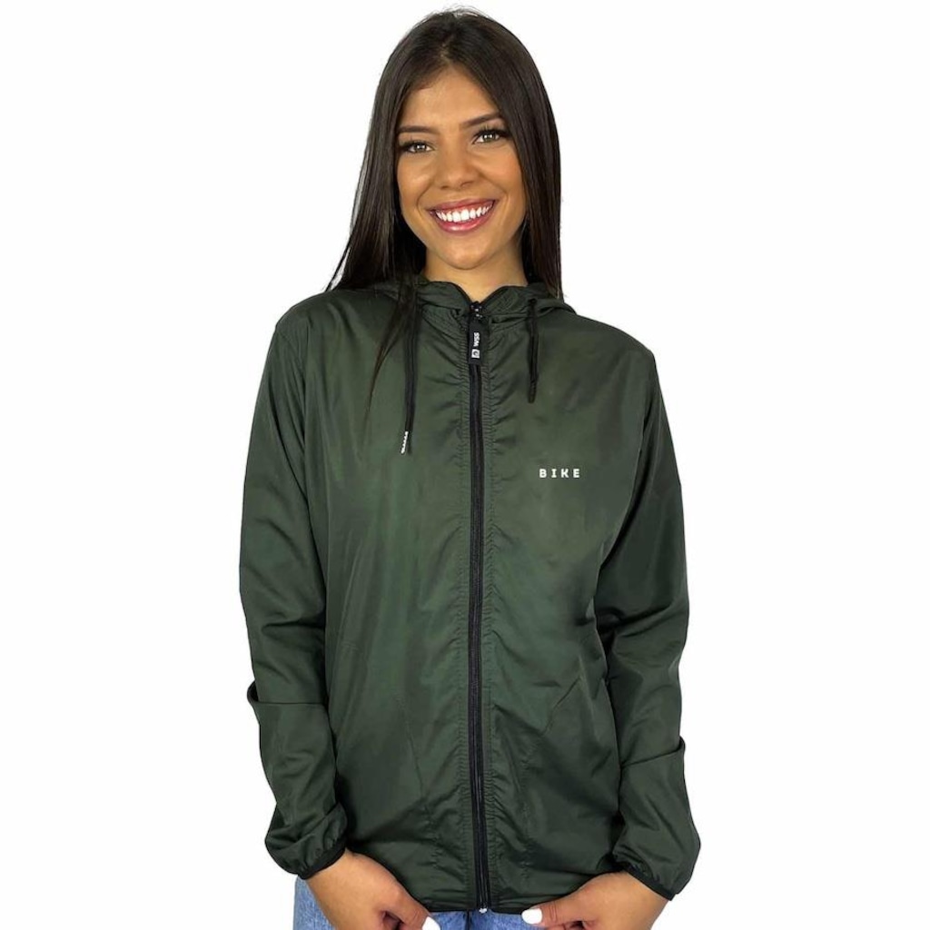 Jaqueta Corta Vento com Capuz WSS Light Militar Bike II - Feminina