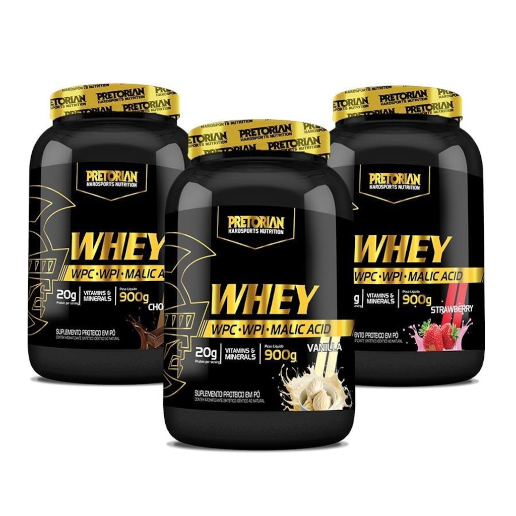Kit Whey Protein Pretorian Ultra Wpc + Wpi - 900g - 3 Unidades - Foto 1