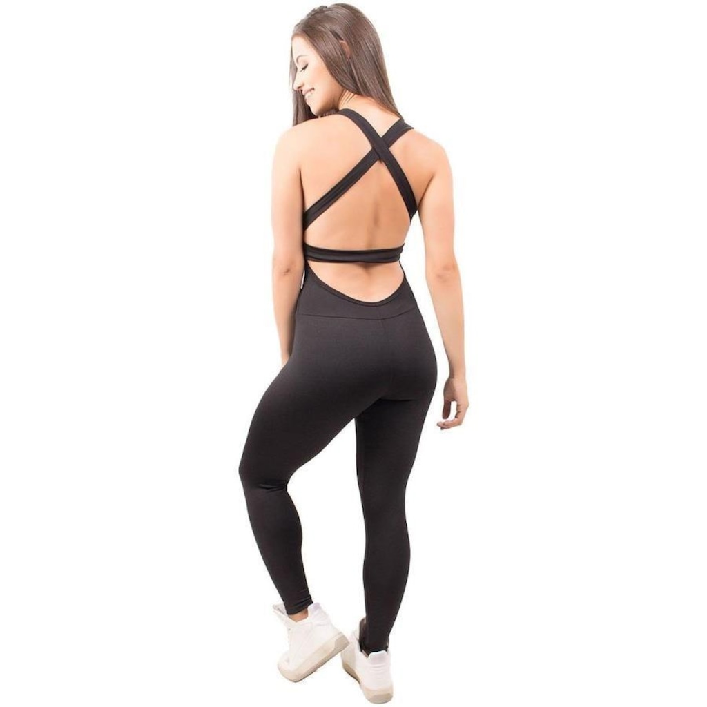Imagem 2 do produto Macacão Fitness Vekyo Longo Suplex Liso Bojo - Feminino
