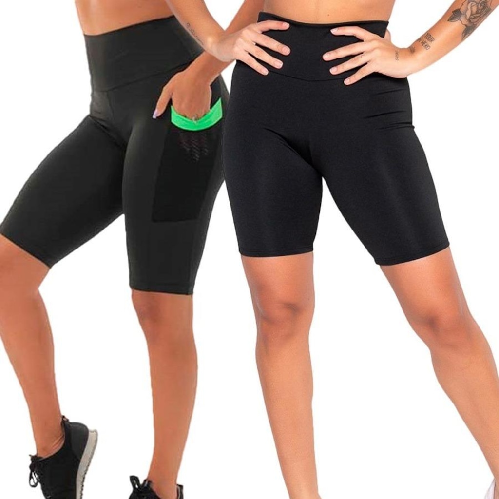 Kit Bermudas Frishop Suplex com Bolso - Feminina - 2 Unidades