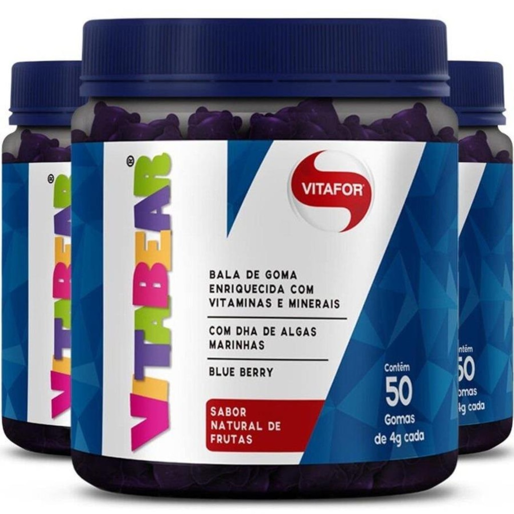 Kit de Vita Bear Multivitamínicos 200g Vitafor - 60 gomas - Foto 1