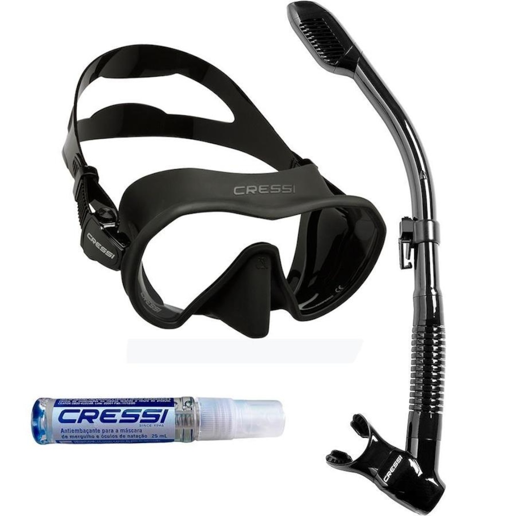 Kit de Mergulho Cressi: Máscara de Mergulho Z1 + Snorkel Supernova Dry + Anti Fog Sea Gold - Adulto - Foto 1