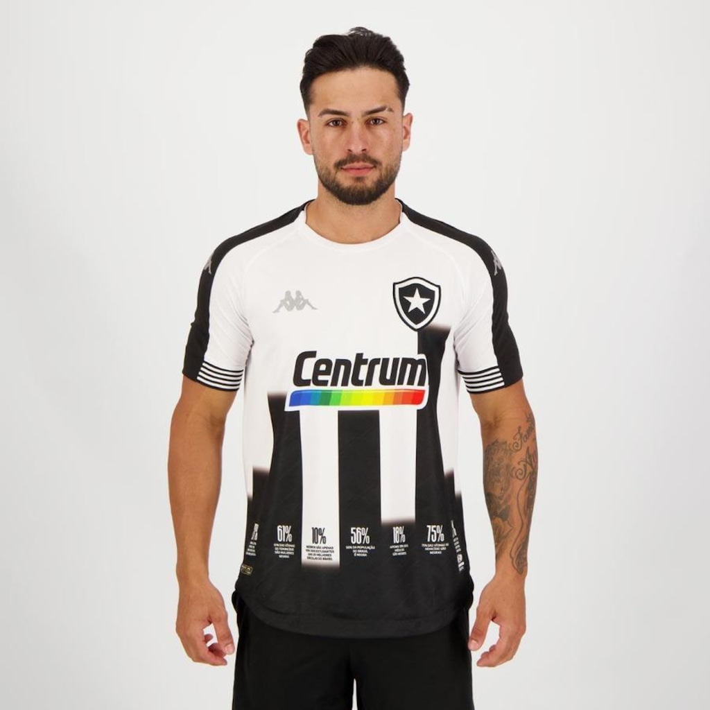 Camisa Kappa Botafogo Antirracismo 2021 - Masculina - Foto 1