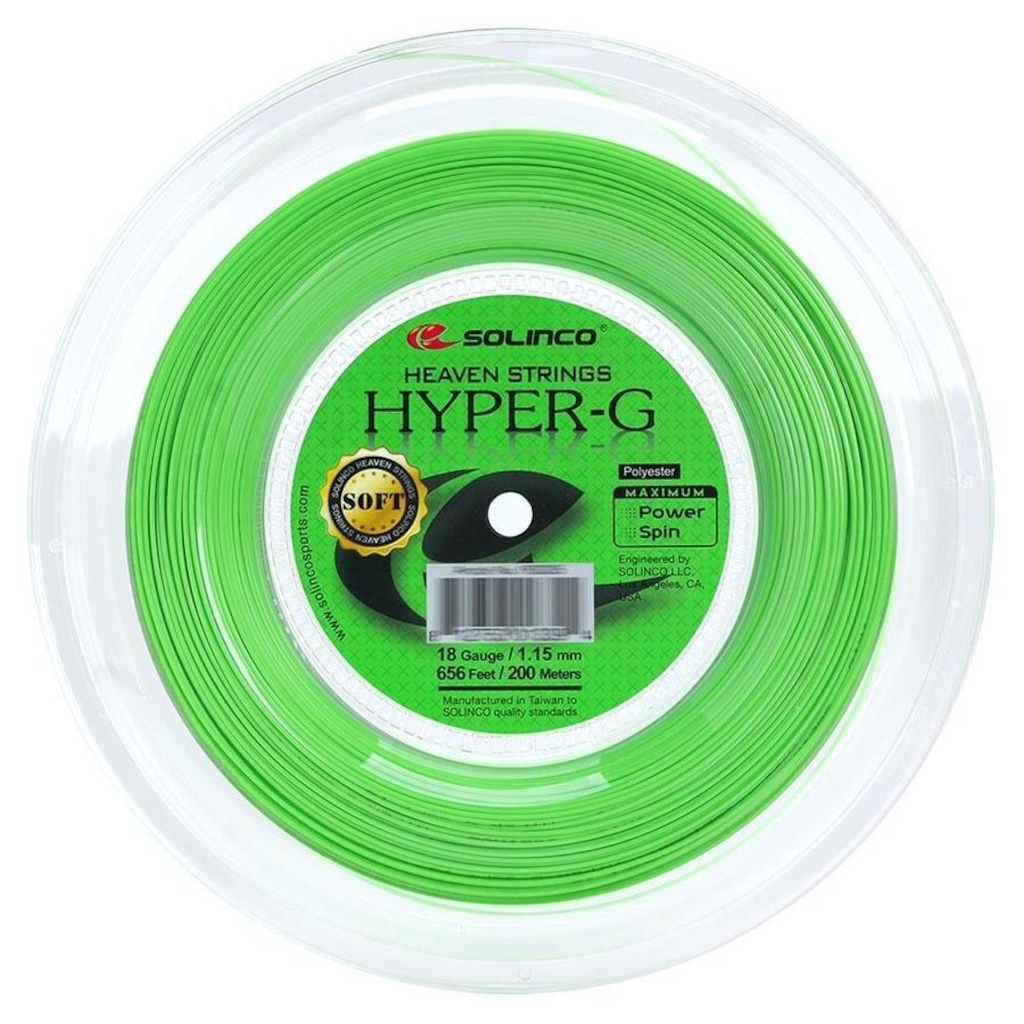 Corda Solinco Hyper G Soft 18L 1.15mm Rolo com - 200 Metros