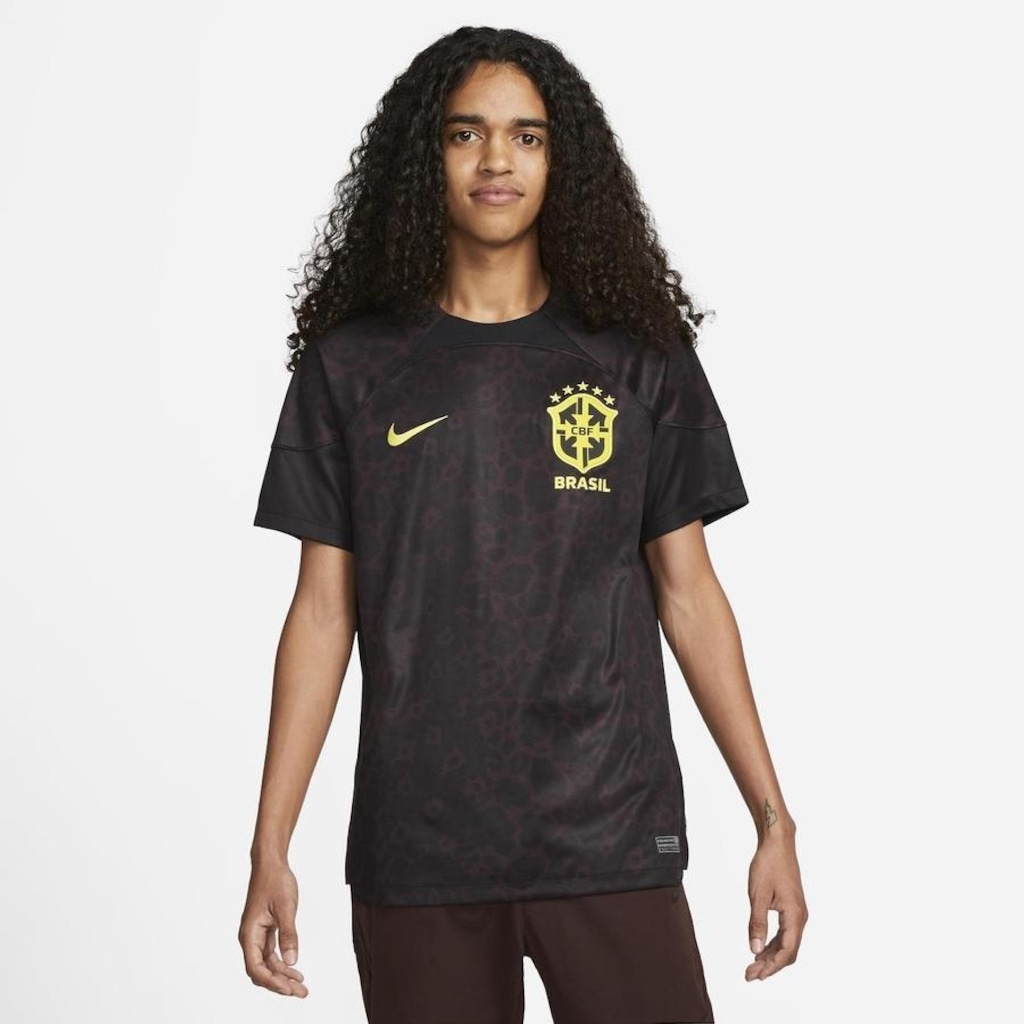 Camisa de Goleiro do Brasil Nike Preta Torcedor Pro 22/23 - Masculina - Foto 1