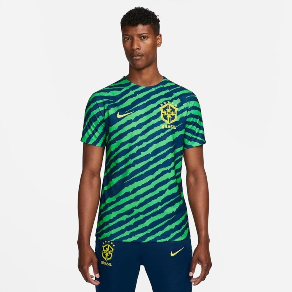 Camiseta do Brasil Nike Pré-Jogo - Masculina - Foto 1