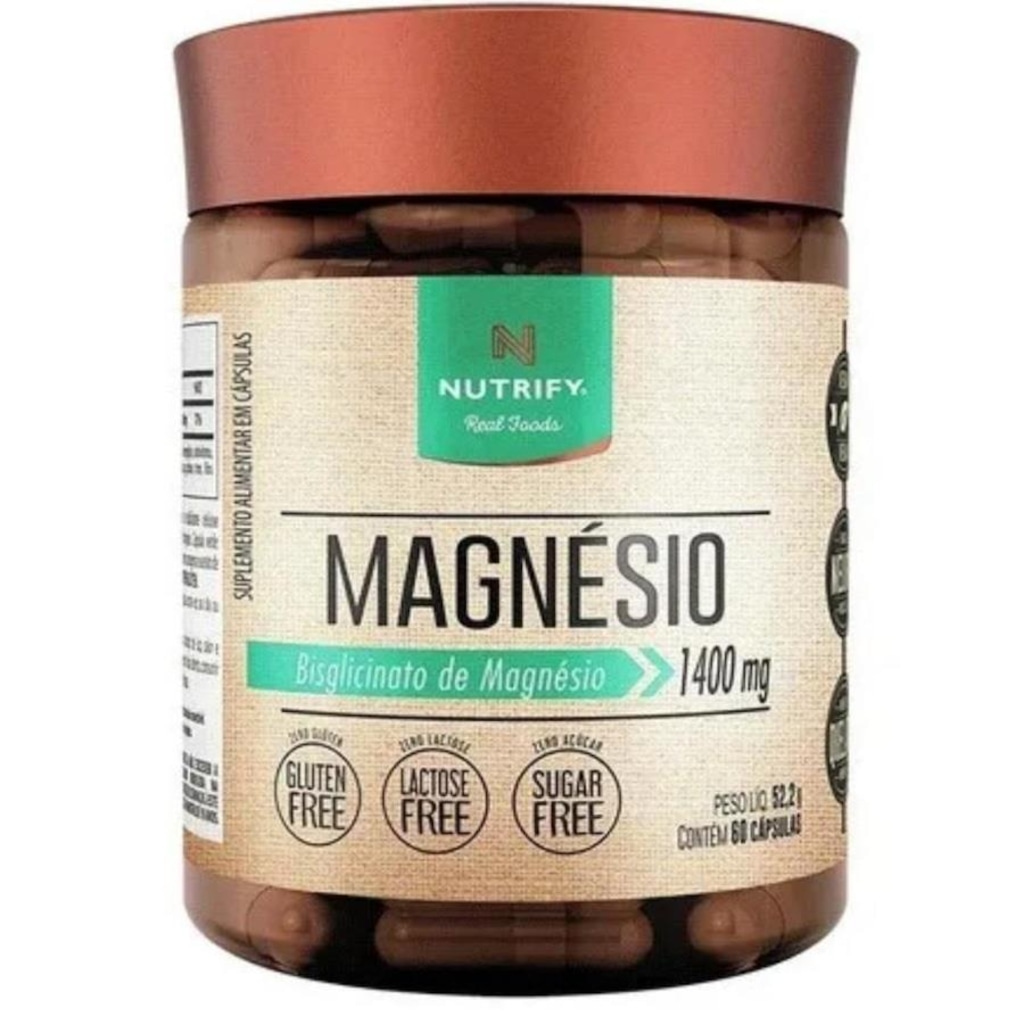 Magnésio Quelato Bisglicinato Vegano Nutrify - 60 cápsulas - Foto 1