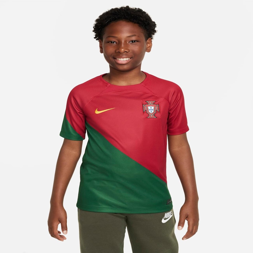Camisa Nike Portugal I 2022/23 Torcedor Pro Infantil - Foto 1