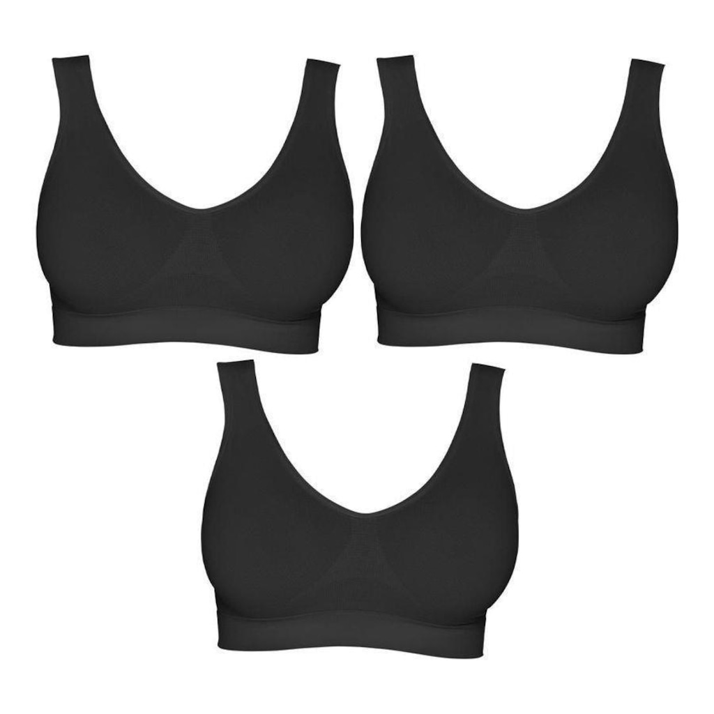 Imagem 2 do produto Top Fitness Hanes Alças Largas sem Costura 5762 - Feminino - 3 Unidades