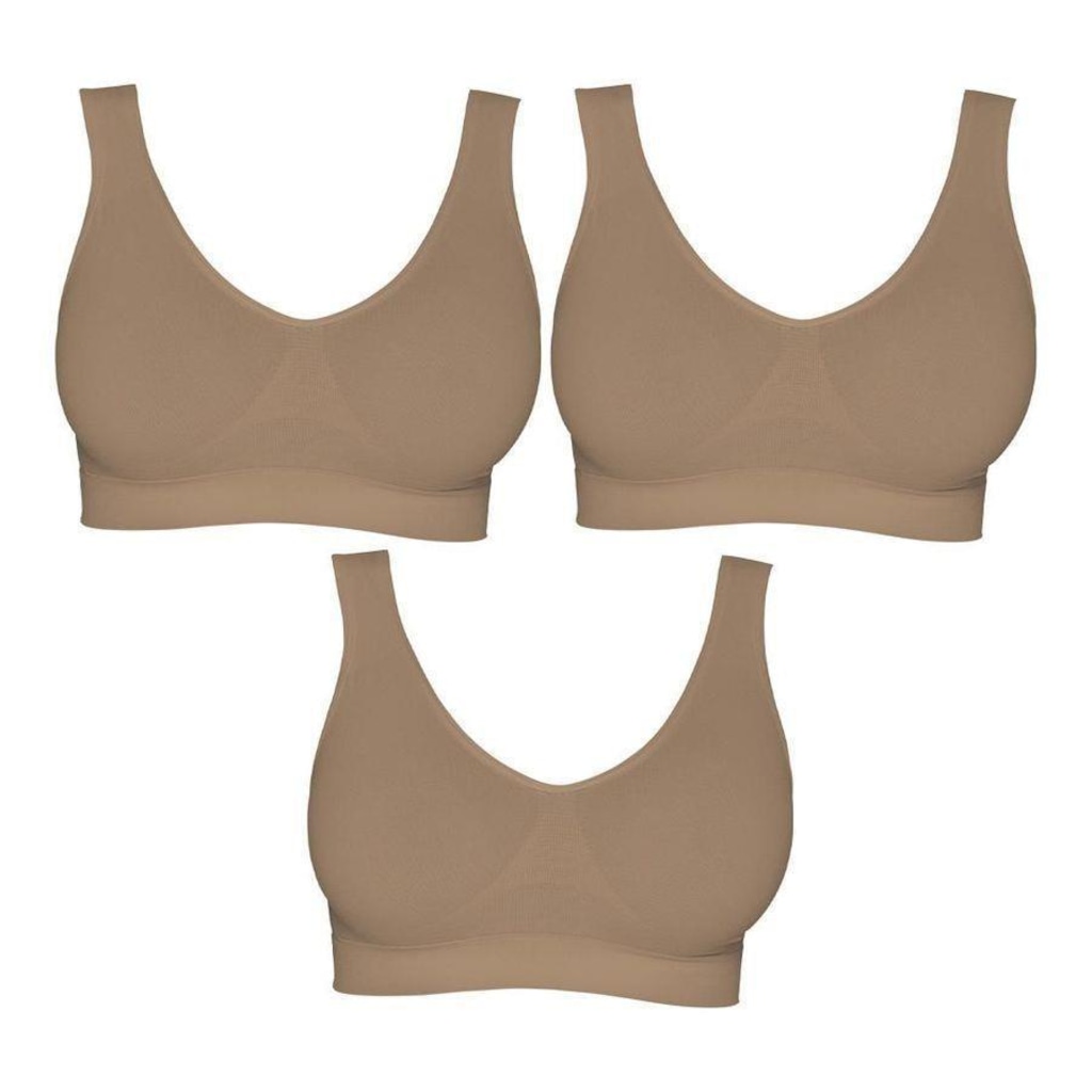 Imagem 2 do produto Top Fitness Hanes Alças Largas sem Costura 5762 - Feminino - 3 Unidades