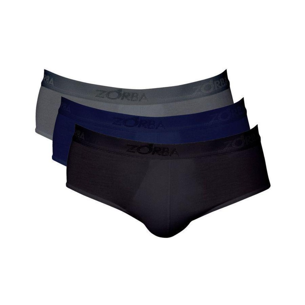 Kit Cuecas Slip Zorba Modal 688 - 3 Unidades - Masculina