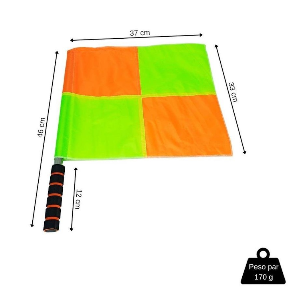Bandeira Pista e Campo para Auxiliar Árbitro de Futebol Arbitragem Xadrez - Foto 1