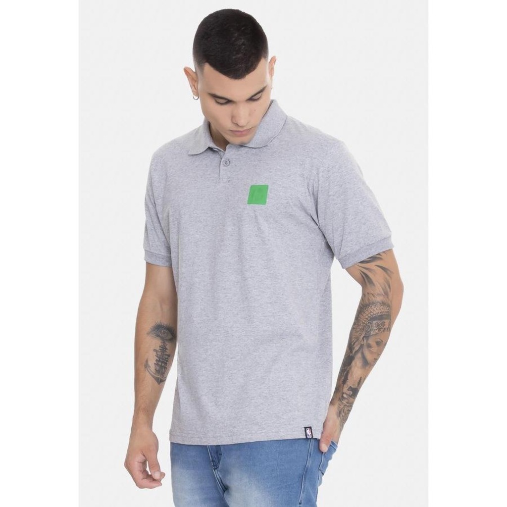 Camisa Polo Nba Rubber Logo Boston Celtics - Masculina - Foto 3