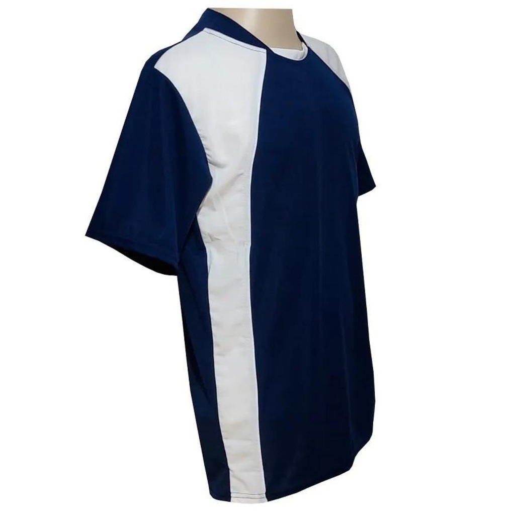 Uniforme Esportivo TRB 20 Camisas Azul Marinho/Branco e Calções Brancos - Foto 1