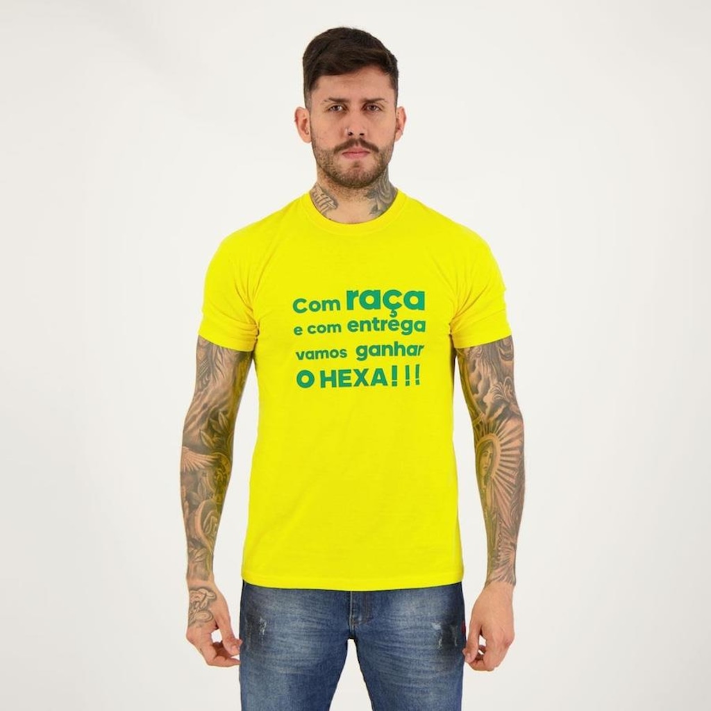Camisa Futfanatics Brasil com Raça - Masculina
