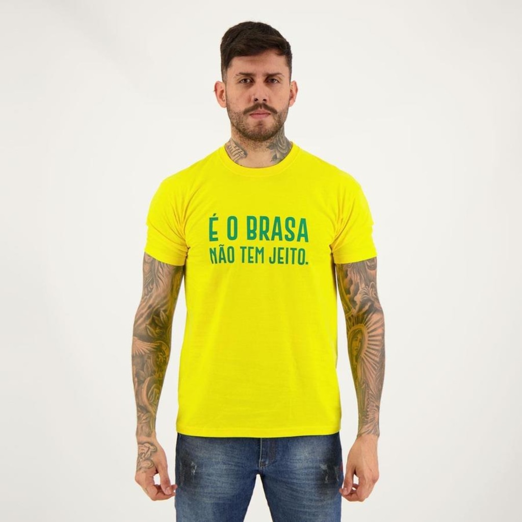 Camisa Futfanatics Brasil é o Brasa - Masculina