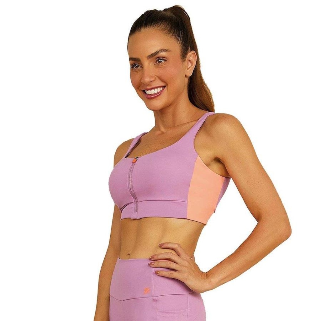 Imagem 3 do produto Top Fitness com Bojo Alto Giro Hyper Ziper - Adulto