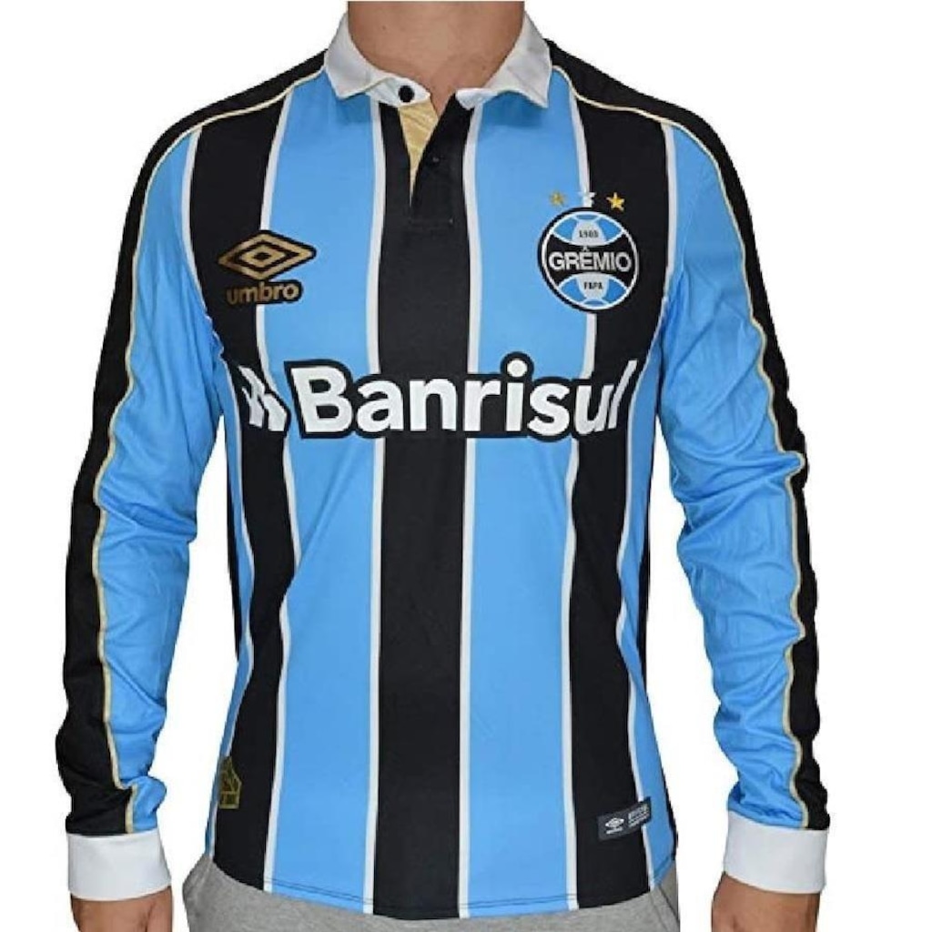 Camisa Manga Longa do Grêmio I 2019 Classic Umbro - Masculina - Foto 1