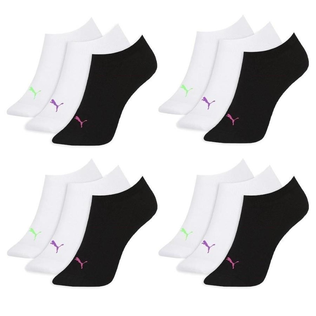 Kit de Meias Sapatilha Puma - Feminina - 12 Pares - Foto 1