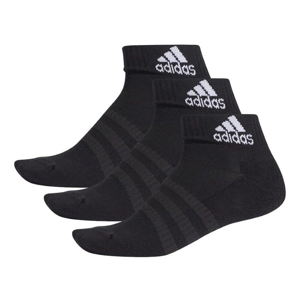 Meia Cano Médio adidas Cushioned Ankle - 3 pares - Masculina