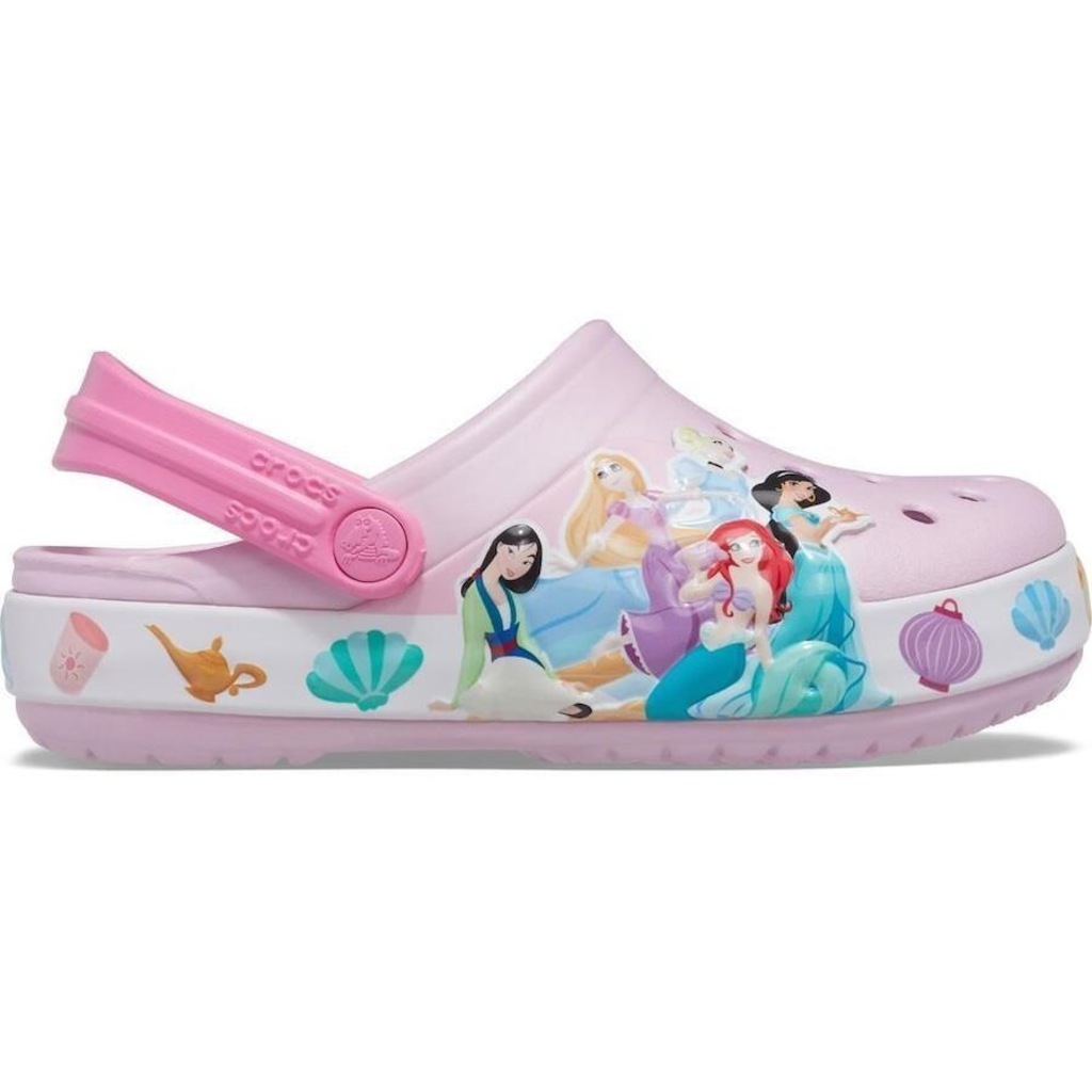 Sandália Crocs Fun Lab Disney Princess Light Clog K Ballerina - Infantil - Foto 1