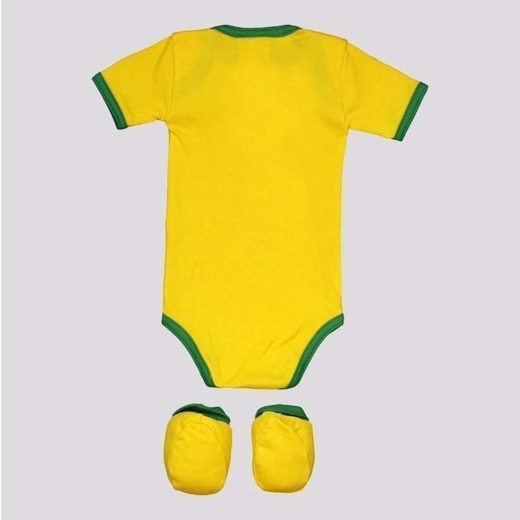 Kit Torcida Baby: Body Brasil Flag + Pantunfa - Infantil