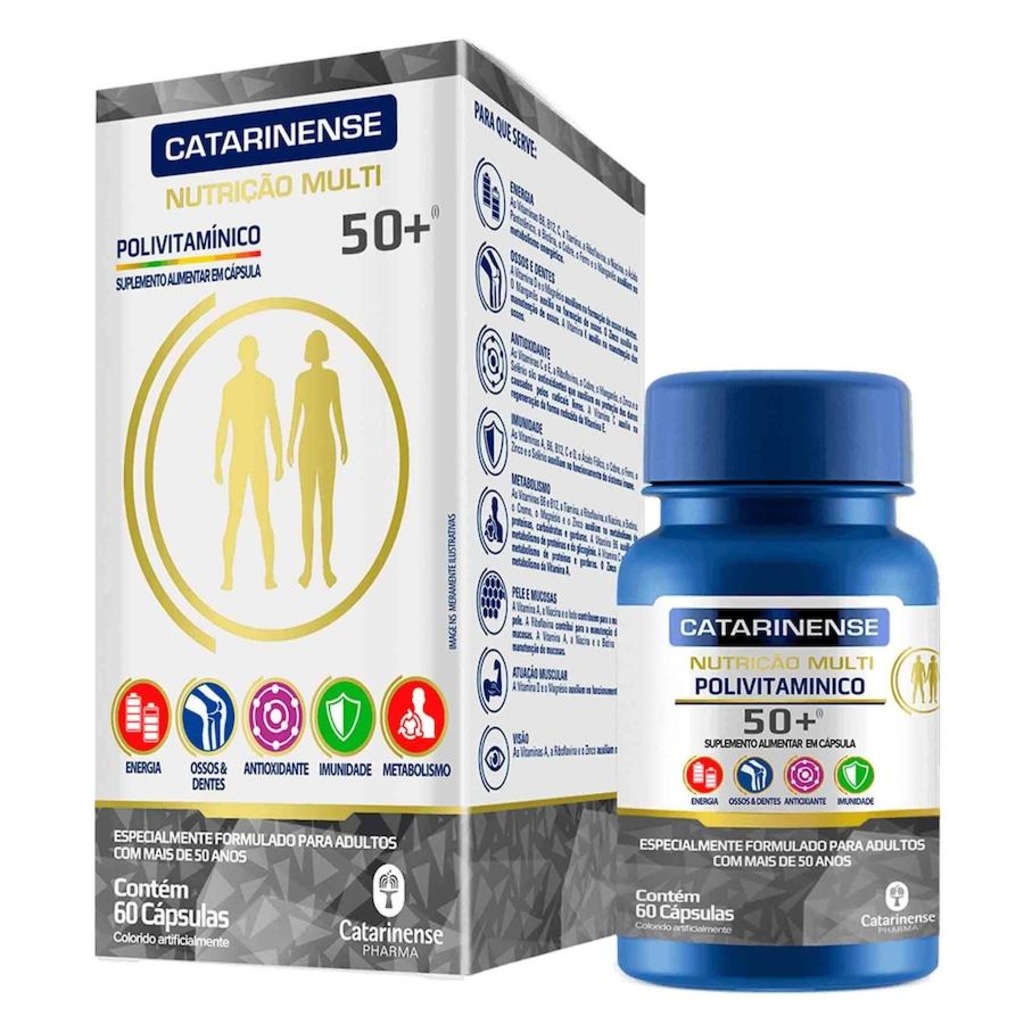 Polivitamínico 50+ Catarinense Pharma - 60 cps - Foto 1