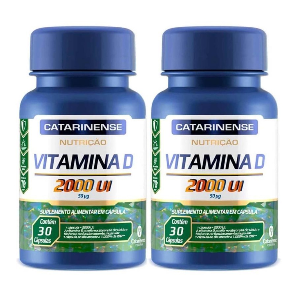 Kit de Vitamina D 2000 Ui Catarinense Pharma - 60 Cápsulas - 3 unidades - Foto 1
