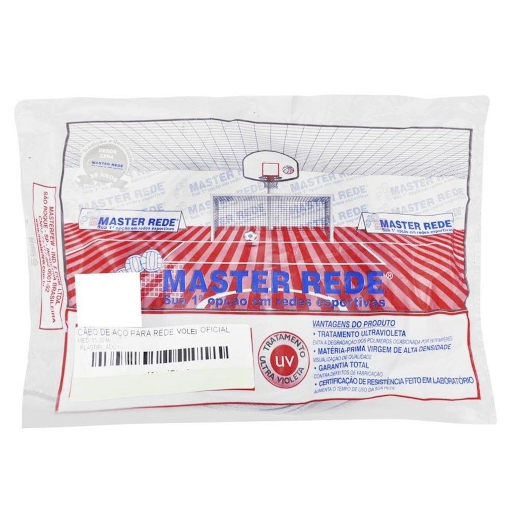 Imagem 3 do produto Cabo de Aço Master Rede Plastificado para Rede de Vôlei Oficial