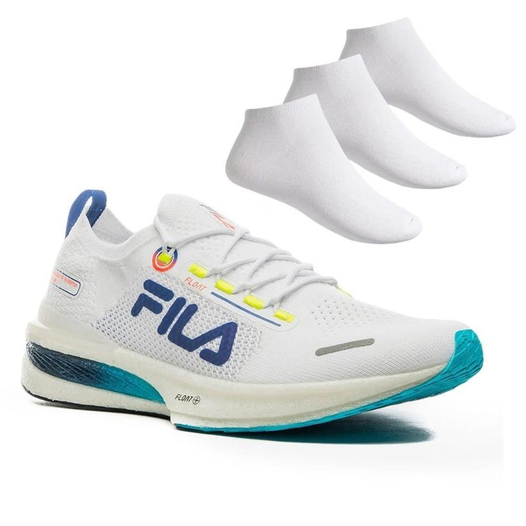 Kit Tênis Fila Float Elite + Meias com 3 Pares - Masculino - Foto 1